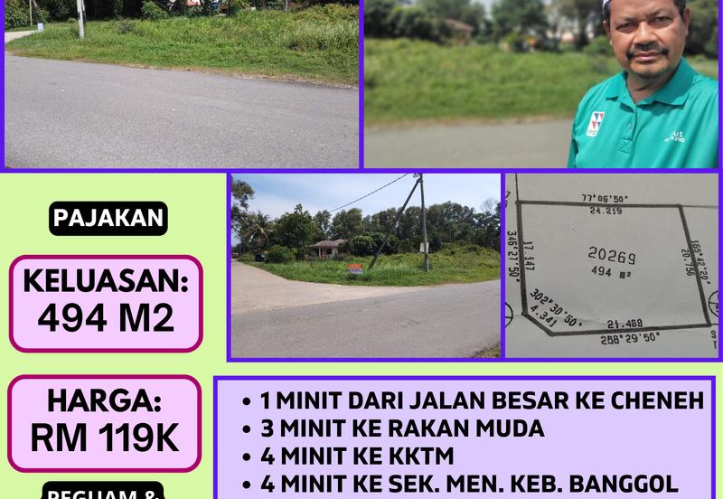 TANAH LOT PERUMAHAN UNTUK DIJUAL DI KAMPUNG DATO IBRAHIM FIKRI, CHUKAI, KEMAMAN, TERENGGANU