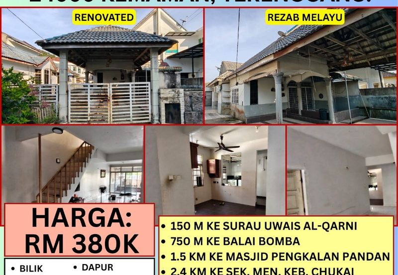 RUMAH SEMI D 2 TINGKAT UNTUK DIJUAL DI 4706, TAMAN JAKAR JAYA (BELAKANG MAYBANK), CHUKAI, KEMAMAN, TERENGGANU