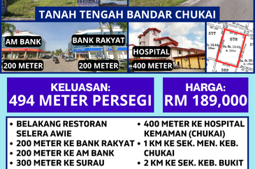 TANAH LOT PERUMAHAN UNTUK DIJUAL DI CUKAI, KEMAMAN, TERENGGANU