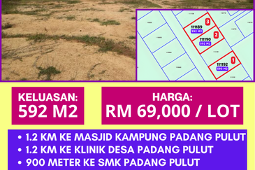 3 LOT TANAH PERUMAHAN UNTUK DIJUAL KAMPUNG PADANG PULUT, DUNGUN, TERENGGANU