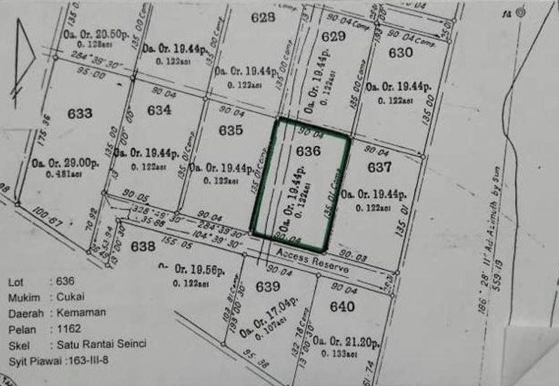 TANAH LOT PERUMAHAN UNTUK DIJUAL DI TENGAH BANDAR CHUKAI, BELAKANG HOTEL LULU, KAMPUNG BANGGUL KIRI, CHUKAI, KEMAMAN, TERENGGANU