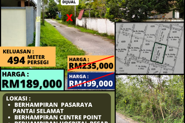 TANAH LOT PERUMAHAN UNTUK DIJUAL DI TENGAH BANDAR CHUKAI, BELAKANG HOTEL LULU, KAMPUNG BANGGUL KIRI, CHUKAI, KEMAMAN, TERENGGANU