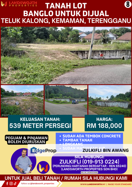 TANAH LOT BANGLO UNTUK DIJUAL DI TELUK KALUNG, KEMAMAN, TERENGGANU, Terengganu, Kemaman