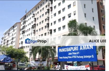 Pangsapuri Aman,Jalan Prima 6/1, Puchong, Selangor  650 sq ft 3R2B  100% Full Loan, 1st Home buyer only, Selangor, Puchong