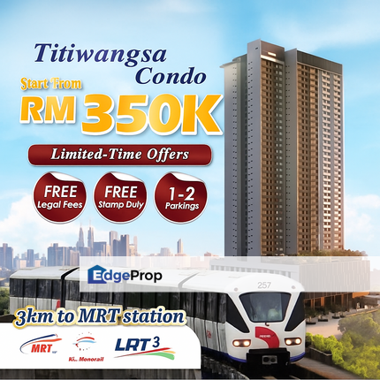 Freehold,Low Dense,Klcc View, Free furnished & legal, shuttle to MRT Price from 350k , Kuala Lumpur, Gombak