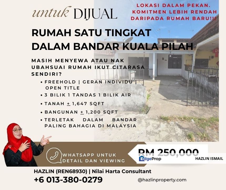 Single Storey Terrace House For Sale – Taman Fatimah, Kuala Pilah (Town Area) | Freehold | RM250K, Negeri Sembilan, Kuala Pilah