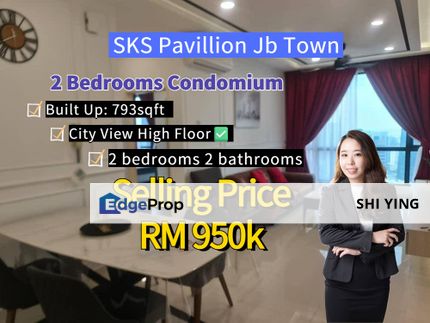 JB Town Condomium high floor city view Sks Pavillion, Johor, Johor Bahru