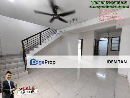 Taman Nusantara Double Storey Medium Cost House End Lot For Sale, Johor, Gelang Patah