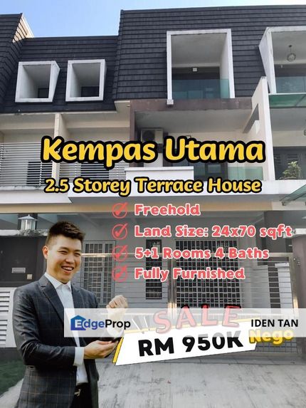 Kempas Utama 2.5 Storey Terrace House For Sale, Johor, Johor Bahru