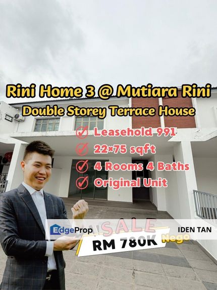 Rini Home 3 @ Mutiara Rini Double Storey Terrace House Original Unit For Sale, Johor, Skudai