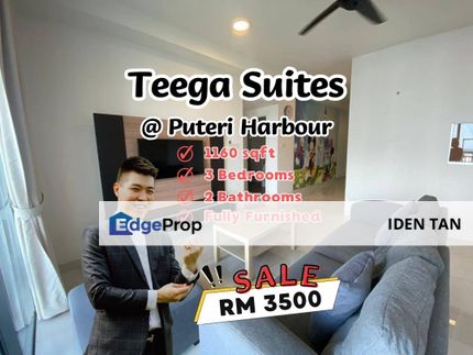 Teega Suites @ Puteri Harbour 3 Bedrooms Fully Furnished For Rent, Johor, 