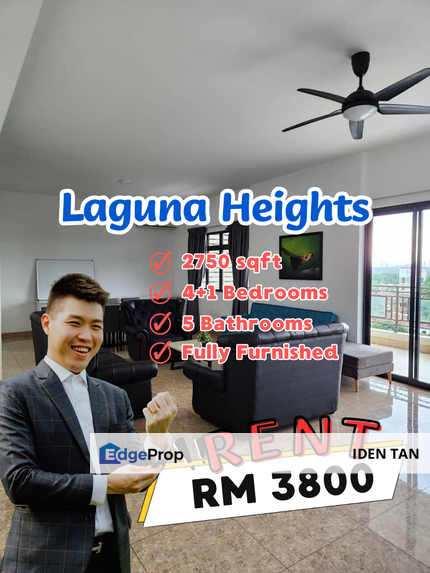 Laguna Heights @ Taman Laguna 4+1 Bedrooms Fully Furnished For Rent, Johor, Johor Bahru