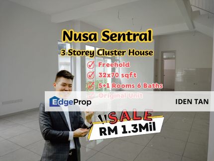 Taman Nusa Sentral 3 Storey Cluster House For Sale, Johor, Nusajaya