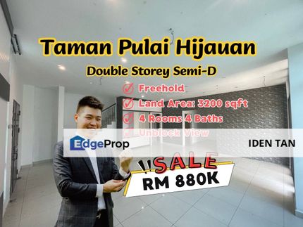Taman Pulai Hijauan Double Storey Semi-D For Sale, Johor, Kangkar Pulai