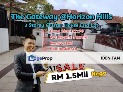 The Gateway @ Horizon Hills 3 Storey Cluster House End Lot For Sale, Johor, Nusajaya