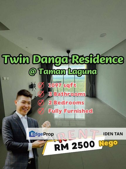 Twin Danga Residence @ Taman Laguna 3 Bedrooms Fully Furnished For Rent, Johor, Johor Bahru