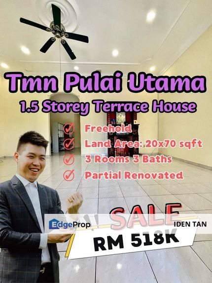Taman Pulai Utama 1.5 Storey Terrace House For Sale, Johor, Skudai