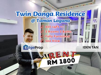 Twin Danga Residence 2 Bedrooms High Floor Sea View For Rent, Johor, Johor Bahru