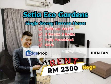Setia Eco Gardens Single Storey Terrace House Fully Furnished For Rent, Johor, Gelang Patah