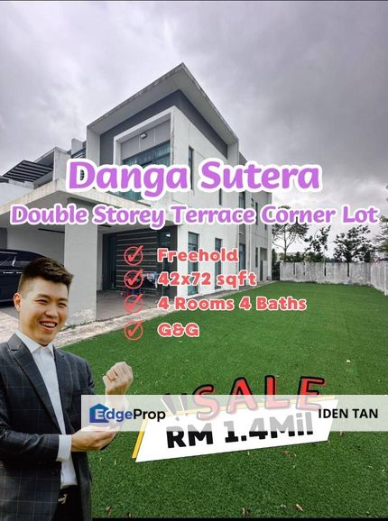 Danga Sutera Double Storey Terrace House Corner Lot For Sale, Johor, Skudai