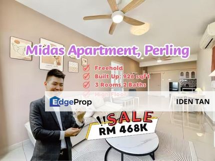 Midas Perling Apartment High Floor Renovated Unit For Sale, Johor, Johor Bahru
