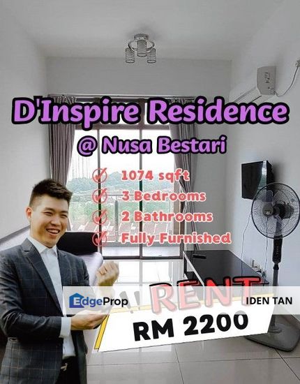 D'Inspire Residence @ Nusa Bestari 3 Bedrooms Fully Furnished For Rent, Johor, Skudai