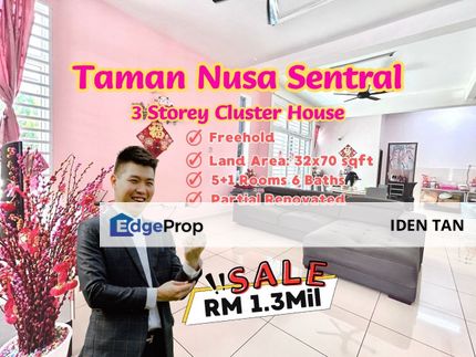 Nusa Sentral 3 Storey Cluster House Renovated Unit For Sale, Johor, Nusajaya