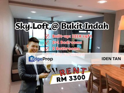 Sky Loft @ Bukit Indah 2+1 Bedrooms Fully Furinshed Unit For Rent, Johor, Johor Bahru