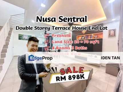 Nusa Sentral Double Storey Terrace House End Lot For Sale, Johor, Nusajaya