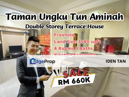 Tun Aminah Double Storey Terrace House For Sale, Johor, Skudai