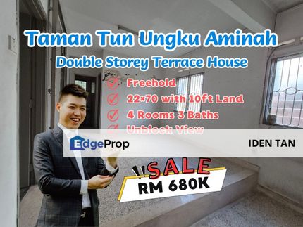 Tun Aminah Double Storey Terrace House with Land For Sale Near Skudai Baru, Taman Nesa, Seri Orkid, Mutiara Rini, Sutera Utama, Skudai Indah, Skudai, Johor, Skudai