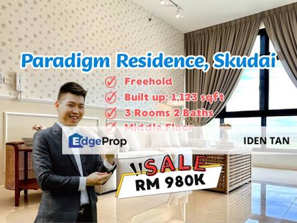 Paradigm Residence Skudai 3 Bedrooms Apartment For Sale Greenfield Regency, The Platino, Pulai View, Mewah View, Tampoi, Tampoi Indah, Tampoi Utama, Johor, Skudai