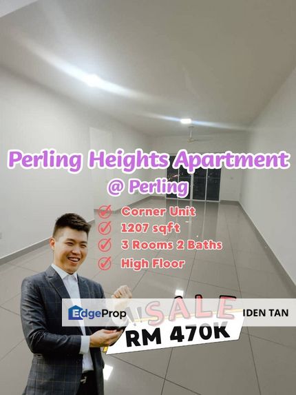 Perling Heights Apartment Corner Unit For Sale Near Perling, Taman Baiduri, Bukit Indah, Nusa Bestari, Taman Laguna, Nusa Duta, Uda Utama, Sutera, Johor, Johor Bahru