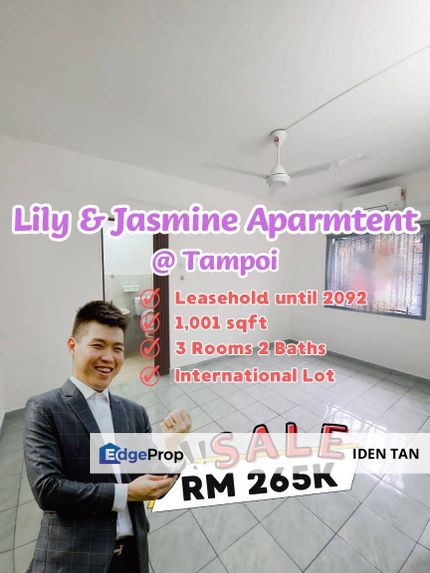 Lily & Jasmine Apartment Full Loan Unit For Sale Near Tampoi Indah, Tampoi Utama, Sri Kenari, Sri Wangi, Kipark, Greenfield Regency, Sutera, Johor, Tampoi