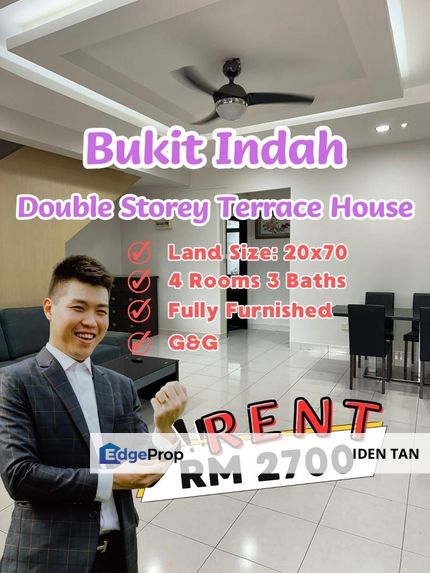Bukit Indah Double Storey Terrace House Fully Furnished Unit For Rent Near Iskandar Puteri, Nusa Bestari, Nusa Indah, Nusa Idaman, Perling, Nusa Duta, Johor, Johor Bahru