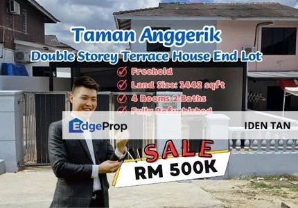 Taman Anggerik Double Storey Terrace House End Lot For Sale, Johor, Johor Bahru