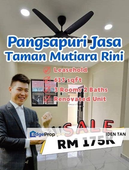 Pangsapuri Jasa Mutiara Rini Flat For Sale Near Skudai Baru, Taman Universiti, Seri Orkid, Tun Aminah, Bukit Gemilang, Taman Nesa, Sutera, Skudai, Johor, Johor Bahru