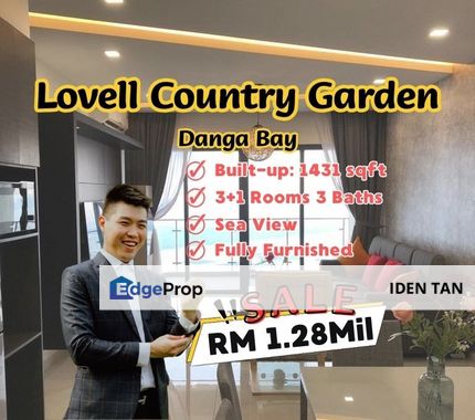 Lovell Country Garden Danga Bay Fully Furnished Unit For Sale Near Tropez, Golden Sands, Sri Samudera, Paragon Residence, Straits View 18, JB Town, Johor, Johor Bahru