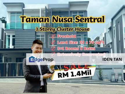 Nusa Sentral 3 Storey Cluster House Renovated Unit For Sale Near Iskandar Puteri, Eco Botanic, Gelang Patah, Bukit Indah, Horizon Hills, Nusa Idaman, Johor, 