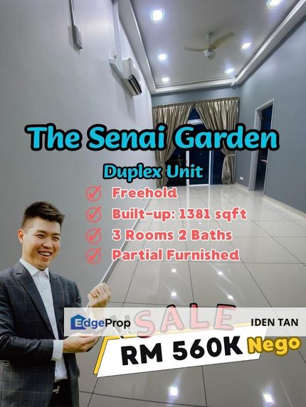 The Senai Garden @ Senai Duplex Unit For Sale Near Impian Senai, Senai Utama, Taman Bahagia, Taman Dawani, Taman Aman, Senai Baru, Senai Jaya, Kulai, Johor, Senai