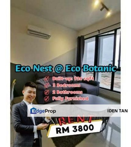 Eco Nest Eco Botanic 3 Bedrooms Fully Furnished Unit For Rent Near Eco Botanic, Nusa Sentral, East Ledang, Medini, Horizon Hills, Bukit Indah, Johor, Nusajaya