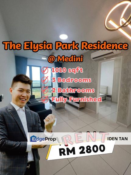 The Elysia Park Residence 3 Bedrooms Fully Furnished Unit For Rent Near Medini, Iskandar Puteri, Eco Botanic, Horizon Hills, Bukit Indah, Nusa Sentral, Johor, Nusajaya