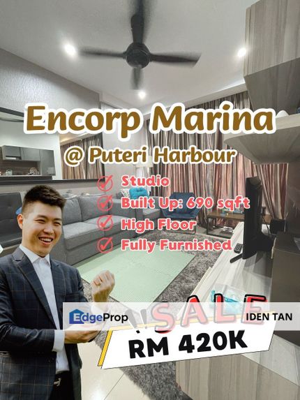 Encorp Marina Puteri Harbour Fully Furnished Studio For Sale Near Puteri Harbour, Medini, Teega Residence, Eco Nest, Almas Suites, Iskandar Puteri, Johor, Kota Iskandar