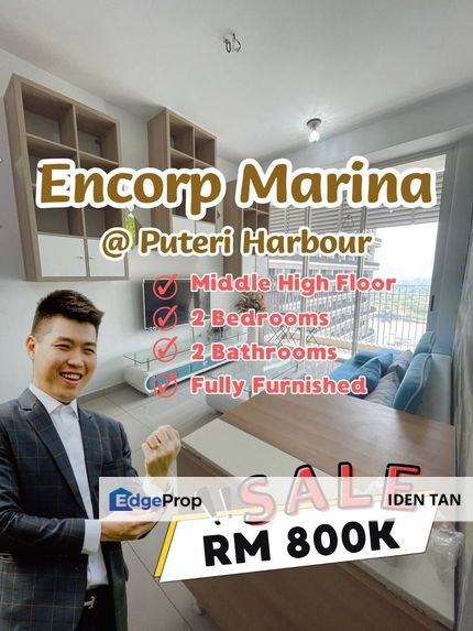 Encorp Marina Puteri Harbour 2 Bedrooms Fully Furnished Unit For Sale Near Puteri Harbour, Teega Residence, Medini, Eco Botanic, Eco Nest, Puteri Cove, Johor, Kota Iskandar