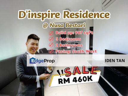 D'inspire Residence @ Nusa Bestari For Sale Near Nusa Bestari, Bukit Indah, Perling, Bandar Uda Utama, Selesa Jaya, Sutera Utama, Tun Aminah, Skudai, Johor, Skudai