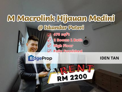 M Macrolink Hijauan Medini 2 Bedrooms Fully Furnished For Rent Near Medini, Eco Botanic, Gelang Patah, East Ledang, Horizon Hills, Puteri Harrbour, Johor, 