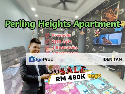 Perling Heights Apartment For Sale Near Perling, Taman Baiduri, D'Serambi, D'Utama, Nusa Bestari, Nusa Duta, Bukit Indah, Uda Utama, Taman Laguna, Johor, Johor Bahru