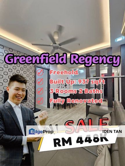 Greenfield Regency Fully Renovated Unit For Sale Near Tampoi Indah, Tampoi Utama, Sutera Utama, Kipark Apartment, The Platino, Paradigm Residence, Johor, Tampoi