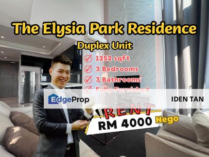 The Elysia Park Residence Fully Furnished Duplex Unit For Rent Near Medini, Puteri Harbour, East Ledang, Gelang Patah, Iskandar Puteri, Eco Botanic, Johor, Nusajaya
