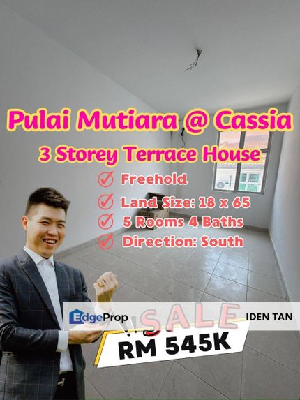 Pulai Mutiara 3 Storey Terrace House For Sale Near Pulai Indah, Pulai Hijauan, Setia Eco Garden, Gelang Patah, Kangkar Pulai, Laman Citra,Aster Height, Johor, Kangkar Pulai